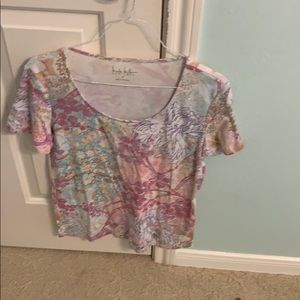 low neck multi bright color shirt